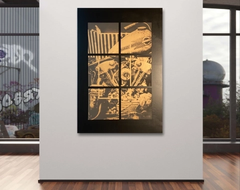 22. Ervaar de essentie van vrijheid met het luxe kunstwerk “Harley-Davidson 3” : een iconische motorfiets