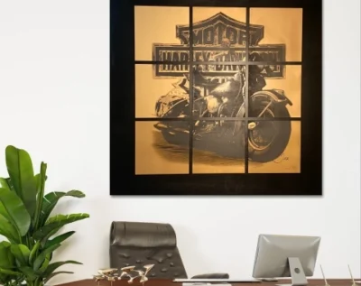 21. Beleef de legende met het luxe kunstwerk “Harley-Davidson 2” : vrijheid en avontuur gevangen in kunst